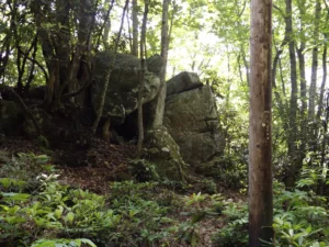 The area of the Pound Gap Massacre also known as Killing Rock.   The photograph was taken by Joanna Adams Sergent on location.