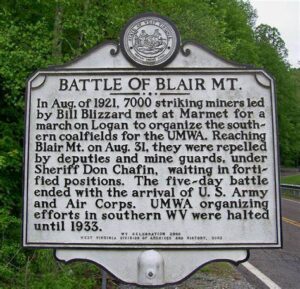 The Battle for Blair Mountain road sign