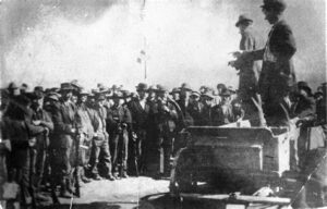 Angry men began to gather with their weapons to fight in the Colorado Coalfield War