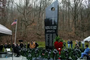 In memory of the 78 men who lost their lives in the Farmington Disaster of 968.  The date and photographer are unknown.