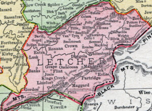 A map of Letcher County was found online through a search on Google.