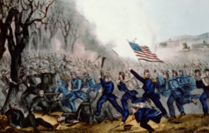 Civil War painting.   The artist and date are unknown
