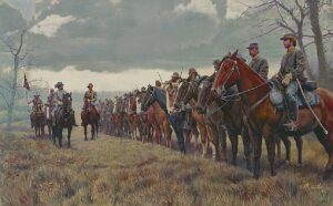 Morgan's Raiders.  The painting is by Mort Kunstler and old glory prints.