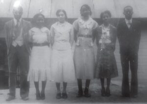 William Stovall, Jr., along with Minnie Bell, Margaret Helmon, Kind Bell, Mae E. Mahone and Jimmie Walker were the first class to graduate from Dunham High School in 1935.  Photograph provided in  the Mountain Eagle by Carolyn Rodgers. 