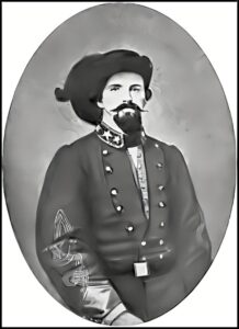 Art rendition of Brigadier General John Hunt Morgan.  The artist and date are unknown.