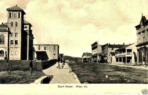 Wise County, Virginia Courthouse.  Main Street, Wise Virginia.  The date and the photographer are unknown