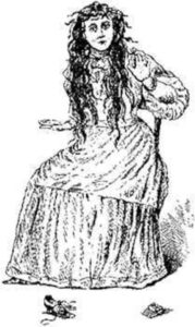 An artist's drawing of Betsy Bell, originally published in 1894