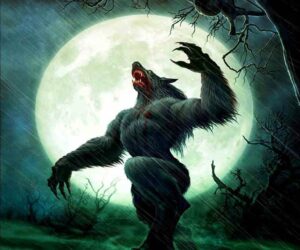 Werewolf This may be Larry Elmore, Keith Parkinsons, Clyde Caldwell, Royo, or Frank Frazetta artwork.   We are not sure because the artist has not been credited for this.  However, we wish to recognize the potential and well-known artists of this genre.