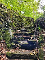 Stone stairway built by Floyd and his family leading down to Great Crystal Cave (later Floyd Collins' Crystal Cave)

As noted in the Floyd Collins Wiki page